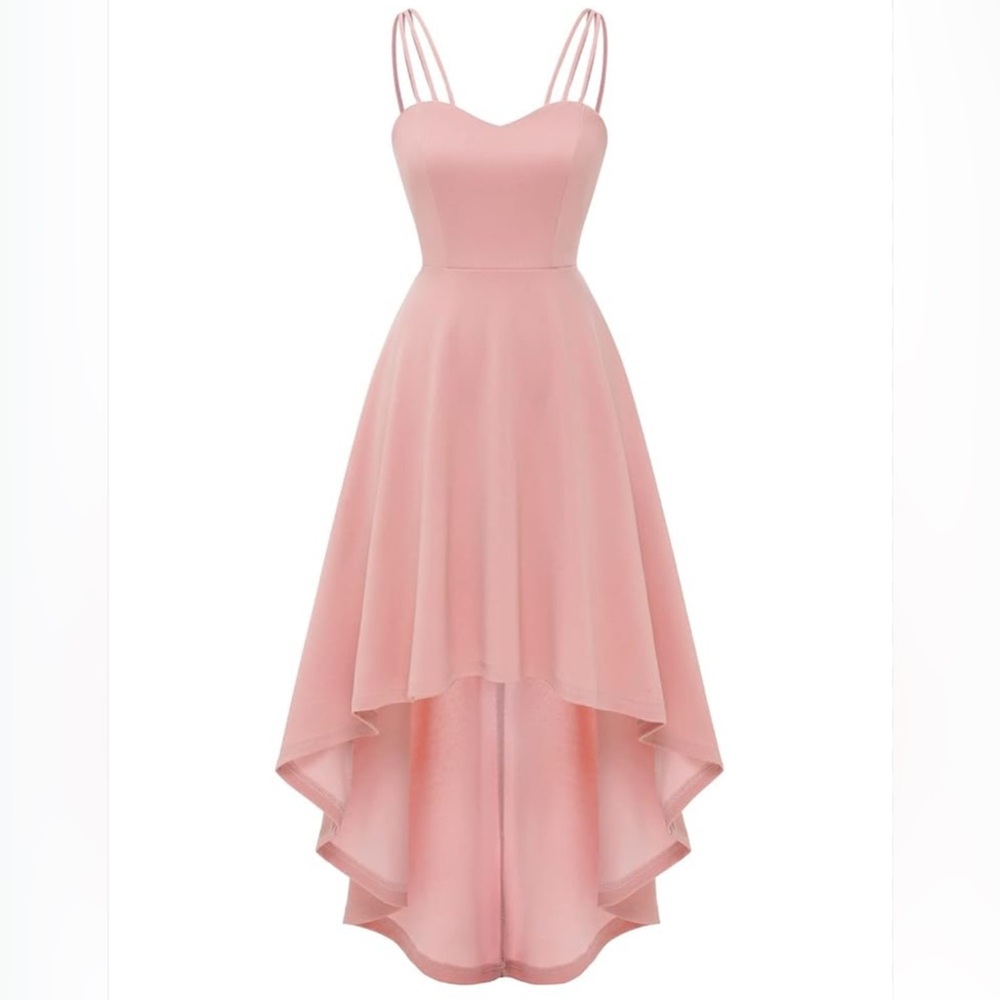 DRESSTELLS Cocktail Formal Hi-Low Long Strap Wedding Guest Dress